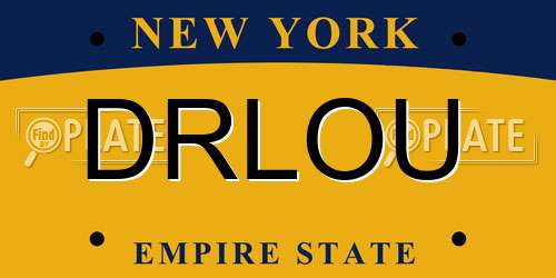 DRLOU New York License Plate