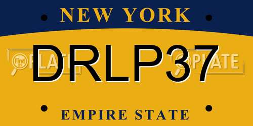 DRLP37 New York License Plate