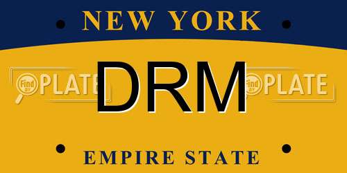 DRM New York License Plate