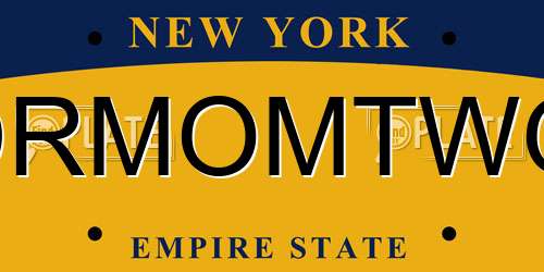 DRMOMTWO New York License Plate