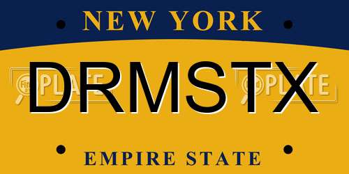 DRMSTX New York License Plate