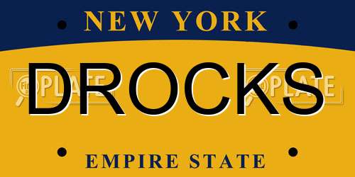 DROCKS New York License Plate