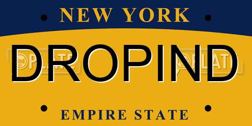 DROPIND New York License Plate
