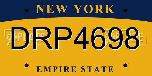 DRP4698 New York License Plate