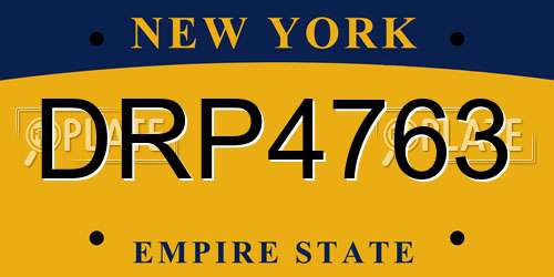 DRP4763 New York License Plate
