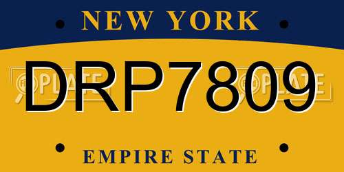 DRP7809 New York License Plate