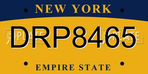 DRP8465 New York License Plate