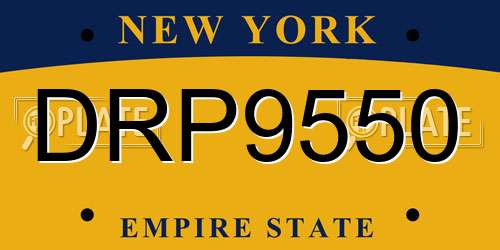 DRP9550 New York License Plate
