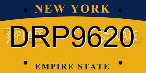 DRP9620 New York License Plate
