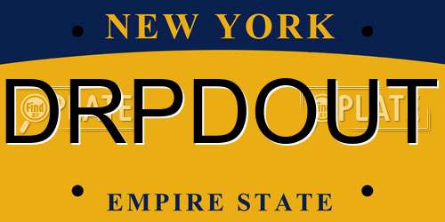 DRPDOUT New York License Plate