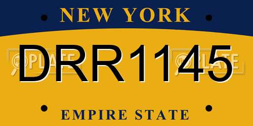 DRR1145 New York License Plate