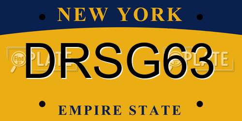 DRSG63 New York License Plate