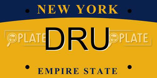 DRU New York License Plate