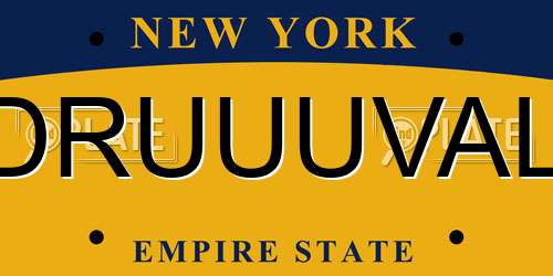 DRUUUVAL New York License Plate
