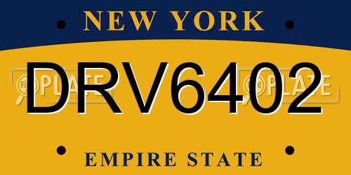 DRV6402 New York License Plate