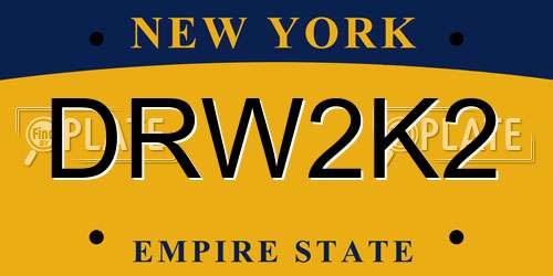 DRW2K2 New York License Plate
