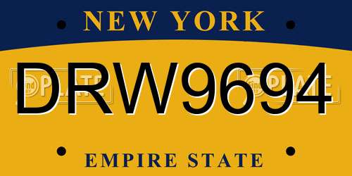 DRW9694 New York License Plate