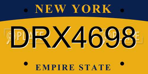 DRX4698 New York License Plate