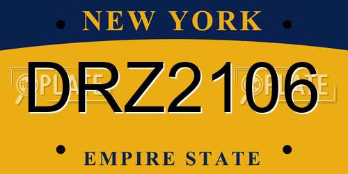 DRZ2106 New York License Plate