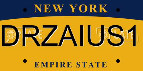 DRZAIUS1 New York License Plate