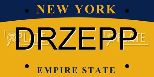DRZEPP New York License Plate