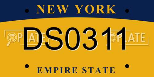 DS0311 New York License Plate