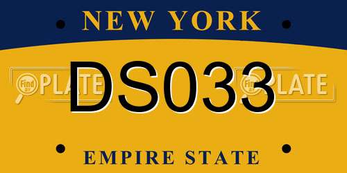 DS033 New York License Plate