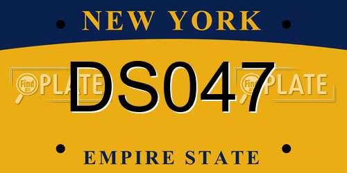 DS047 New York License Plate