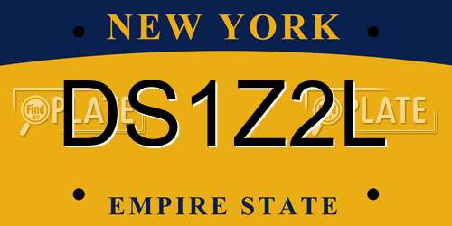 DS1Z2L New York License Plate