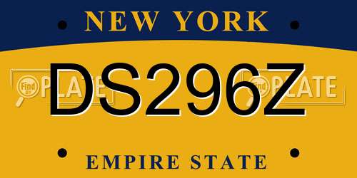 DS296Z New York License Plate