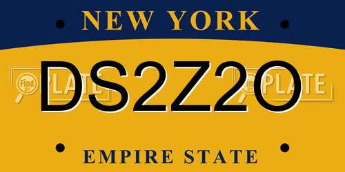 DS2Z2O New York License Plate