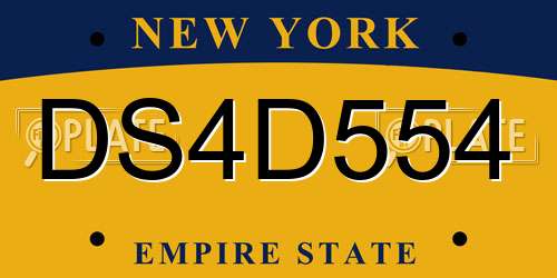 DS4D554 New York License Plate