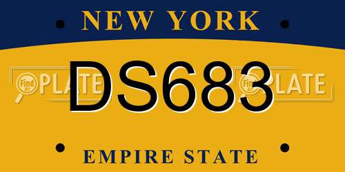 DS683 New York License Plate