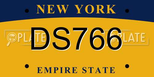 DS766 New York License Plate