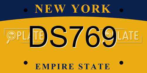 DS769 New York License Plate