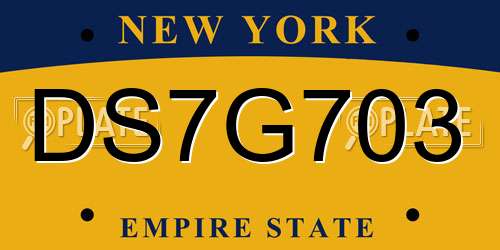 DS7G703 New York License Plate