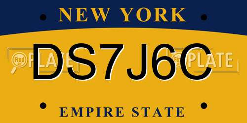 DS7J6C New York License Plate