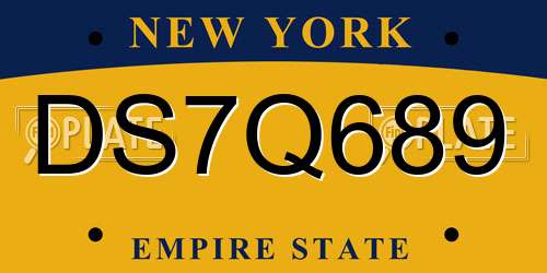 DS7Q689 New York License Plate