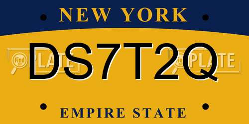 DS7T2Q New York License Plate