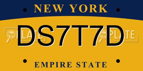 DS7T7D New York License Plate