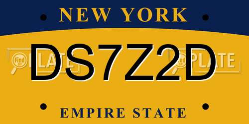 DS7Z2D New York License Plate