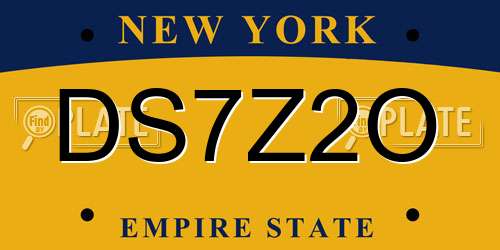 DS7Z2O New York License Plate