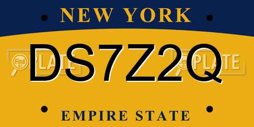 DS7Z2Q New York License Plate