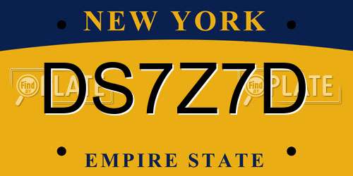 DS7Z7D New York License Plate