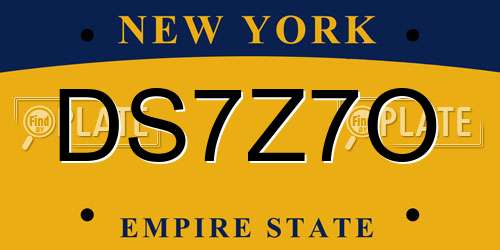 DS7Z7O New York License Plate