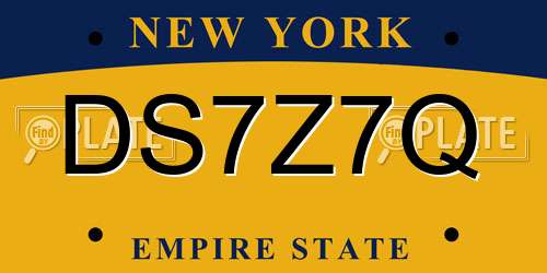 DS7Z7Q New York License Plate