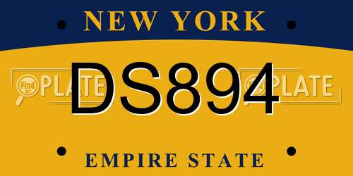 DS894 New York License Plate