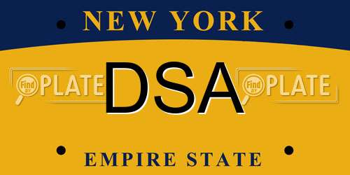 DSA New York License Plate