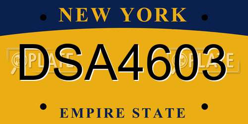 DSA4603 New York License Plate