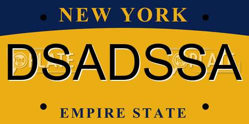 DSADSSA New York License Plate